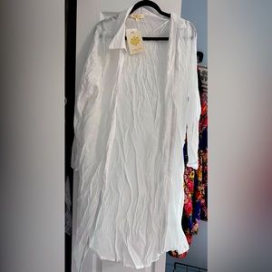 Sheer long over shirt new with tags on A little wrinkled, but they will come out